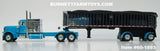 Item #60-1893 Cyan Blue Peterbilt 379 with Chrome Vintage 60-inch Sleeper and Chrome Sided Black Tarp Black Frame Cyan Blue Fender Spread Axle MAC Frameless Coal Dump Trailer - 1/64 Scale – DCP by First Gear