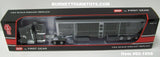 Item #60-1898 Black Kenworth W990 76-inch Mid Roof Sleeper with Black Sided Silver Trim Tri-Axle Wilson Silver Star Livestock Trailer - 1/64 Scale – DCP by First Gear