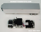 Item #60-1923 Black Gray GMC General 60-inch Flattop Sleeper with White Sided Silver Trim Silver Frame Tandem Axle Vintage 40-foot Refrigerated Trailer with Thermo King Refrigerator - 1/64 Scale – DCP by First Gear