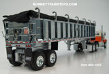 Item #60-1925 Cream Orange Brown Stripe Chevrolet Bison Day Cab with Chrome Black Tarp Silver Frame Tandem Axle EAST End Dump Trailer - 1/64 Scale – DCP by First Gear