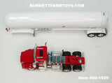 Item #60-1929 Red Kenworth T800 Day Cab with White Tandem Axle Mississippi LP Propane Tanker Trailer - 1/64 Scale – DCP by First Gear