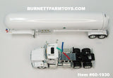 Item #60-1930 White Kenworth T800 Day Cab with White Tandem Axle Mississippi LP Anhydrous Ammonia Tanker Trailer - 1/64 Scale – DCP by First Gear