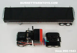 Item #60-1943 Black Viper Red Silver Outline Ford LTL-9000 60-inch Flattop Sleeper with Black Sided Black Tarp Silver Frame Tandem Axle Wilson Pacesetter Hopper Bottom Grain Trailer - 1/64 Scale – DCP by First Gear