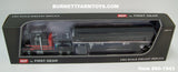 Item #60-1943 Black Viper Red Silver Outline Ford LTL-9000 60-inch Flattop Sleeper with Black Sided Black Tarp Silver Frame Tandem Axle Wilson Pacesetter Hopper Bottom Grain Trailer - 1/64 Scale – DCP by First Gear