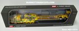Item #60-1974 Yellow Green Peterbilt 389 48-inch Flattop Sleeper with Yellow Tri-Axle Fontaine Magnitude Lowboy Trailer with Flip Axle - 1/64 Scale – DCP by First Gear