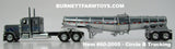 Item #60-2005 Circle B Trucking Gun Metal Gray Blue Stripe Silver Outline Peterbilt 389 36-inch Flattop Sleeper with Chrome Silver Tandem Axle Polar Deep Drop Tanker Trailer - 1/64 Scale – DCP by First Gear