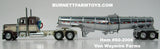 Item #60-2006 Von Waymire Farms Brown Metallic Cream Peterbilt 389 36-inch Flattop Sleeper with Chrome Silver Tandem Axle Polar Deep Drop Tanker Trailer - 1/64 Scale – DCP by First Gear