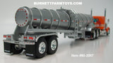 Item #60-2007 Orange Cream Black Outline Peterbilt 389 36-inch Flattop Sleeper with Silver Tandem Axle Polar Deep Drop Tanker Trailer - 1/64 Scale – DCP by First Gear