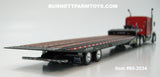 Item #60-2034 Red Black Fender Kenworth W900L 72-inch AeroCab Flattop Sleeper with Black Tandem Axle Landoll 440 Series Traveling Slide Axle Flatbed Trailer - 1/64 Scale – DCP by First Gear