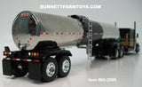 Item #60-2080 Black Gold Kenworth W900L 72-inch AeroCab Sleeper with Polished Silver Black Tandem Axle Brenner Asphalt Tanker Trailer - 1/64 Scale – DCP by First Gear