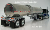 Item #60-2081 Black Blue Silver Kenworth W900L 72-inch AeroCab Sleeper with Polished Silver Tandem Axle Brenner Sanitary Food Grade Tanker Trailer - 1/64 Scale – DCP by First Gear