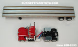 Item #60-2093 Red White Western Star 4900 Day Cab with Silver Black Frame Tandem Axle Utility Flatbed Trailer - 1/64 Scale – DCP by First Gear