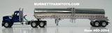 Item #60-2094 Blue Metallic Kenworth W990 Day Cab with Polished Silver Tandem Axle Walker Sanitary Food Grade Tanker Trailer - 1/64 Scale – DCP by First Gear