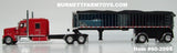 Item #60-2095 Red Kenworth W900L 72-inch AeroCab Flattop Sleeper with Chrome Sided Black Tarp Black Frame Spread Axle MAC Coal Dump Trailer - 1/64 Scale – DCP by First Gear