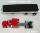 Item #60-2095 Red Kenworth W900L 72-inch AeroCab Flattop Sleeper with Chrome Sided Black Tarp Black Frame Spread Axle MAC Coal Dump Trailer - 1/64 Scale – DCP by First Gear