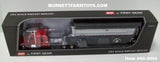 Item #60-2095 Red Kenworth W900L 72-inch AeroCab Flattop Sleeper with Chrome Sided Black Tarp Black Frame Spread Axle MAC Coal Dump Trailer - 1/64 Scale – DCP by First Gear