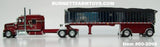 Item #60-2096 Candy Apple Red Gold Stripe Black Stripe Kenworth W900L 72-inch AeroCab Flattop Sleeper with Chrome Sided Black Tarp Candy Apple Red Frame Spread Axle MAC Coal Dump Trailer - 1/64 Scale – DCP by First Gear