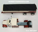 Item #60-2097 Cream Burnt Orange Black Stripe Kenworth W900L 72-inch AeroCab Flattop Sleeper with Cream Burnt Orange Black Sided Black Tarp Black Frame Spread Axle MAC Coal Dump Trailer - 1/64 Scale – DCP by First Gear