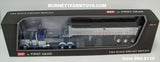 Item #60-2110 Blue Metallic White Peterbilt 389 48-inch Flattop Sleeper with Chrome Sided Black Tarp Silver Frame Tri-Axle MAC Coal Dump Trailer - 1/64 Scale – DCP by First Gear