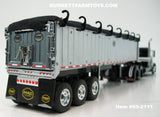 Item #60-2111 Black White Peterbilt 389 48-inch Flattop Sleeper with Chrome Sided Black Tarp Black Frame Tri-Axle MAC Coal Dump Trailer - 1/64 Scale – DCP by First Gear