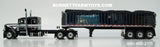 Item #60-2111 Black White Peterbilt 389 48-inch Flattop Sleeper with Chrome Sided Black Tarp Black Frame Tri-Axle MAC Coal Dump Trailer - 1/64 Scale – DCP by First Gear