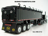Item #60-2112 Black Dark Gray Silver Peterbilt 389 48-inch Flattop Sleeper with All Black Tri-Axle MAC Coal Dump Trailer - 1/64 Scale – DCP by First Gear