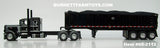 Item #60-2112 Black Dark Gray Silver Peterbilt 389 48-inch Flattop Sleeper with All Black Tri-Axle MAC Coal Dump Trailer - 1/64 Scale – DCP by First Gear