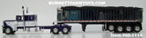 Item #60-2114 Purple White Peterbilt 389 48-inch Flattop Sleeper with Chrome Sided Black Tarp Black Frame Quad Axle MAC Coal Dump Trailer - 1/64 Scale – DCP by First Gear
