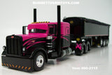 Item #60-2115 Pink Black Peterbilt 389 48-inch Flattop Sleeper with All Black Quad Axle MAC Coal Dump Trailer - 1/64 Scale – DCP by First Gear
