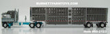 Item #60-2123 Dark Gray Silver Turquoise Kenworth K100 COE Aerodyne Sleeper with Dark Gray Sided Silver Trim Spread Axle Wilson Silver Star Livestock Trailer - 1/64 Scale – DCP by First Gear