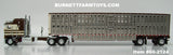 Item #60-2124 Brown Cream Gold Outline Kenworth K100 COE Aerodyne Sleeper with Silver Sided Brown Trim Spread Axle Wilson Silver Star Livestock Trailer - 1/64 Scale – DCP by First Gear