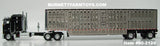 Item #60-2126 Black Kenworth K100 COE Aerodyne Sleeper with Silver Sided Black Trim Spread Axle Wilson Silver Star Livestock Trailer - 1/64 Scale – DCP by First Gear