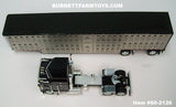Item #60-2126 Black Kenworth K100 COE Aerodyne Sleeper with Silver Sided Black Trim Spread Axle Wilson Silver Star Livestock Trailer - 1/64 Scale – DCP by First Gear