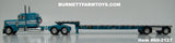 Item 60-2127 Turquoise White Stripe Silver Outline Peterbilt 379 48-inch Flattop Sleeper with Silver Deck Turquoise Frame Spread Axle Transcraft Eagle Stepdeck Trailer - 1/64 Scale – DCP by First Gear