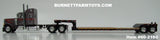 Item #60-2160 Gun Metal Gray Metallic Black Stripe Orange Outline Peterbilt 379 48-inch Mid Roof Sleeper with Black Tandem Axle Fontaine Renegade Machinery Trailer - 1/64 Scale – DCP by First Gear