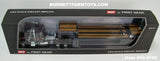 Item #60-2160 Gun Metal Gray Metallic Black Stripe Orange Outline Peterbilt 379 48-inch Mid Roof Sleeper with Black Tandem Axle Fontaine Renegade Machinery Trailer - 1/64 Scale – DCP by First Gear