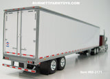 Item #60-2171 Burgundy Black Peterbilt 389 58-inch Flattop Sleeper with White Silver Trim Tandem Axle Utility 4000D-X Dry Goods Van Trailer - 1/64 Scale – DCP by First Gear