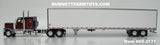 Item #60-2171 Burgundy Black Peterbilt 389 58-inch Flattop Sleeper with White Silver Trim Tandem Axle Utility 4000D-X Dry Goods Van Trailer - 1/64 Scale – DCP by First Gear
