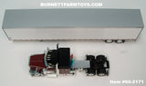 Item #60-2171 Burgundy Black Peterbilt 389 58-inch Flattop Sleeper with White Silver Trim Tandem Axle Utility 4000D-X Dry Goods Van Trailer - 1/64 Scale – DCP by First Gear