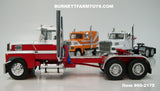 Item #60-2175 Orange White Brown Flattop Sleeper and White Day Cab and White Red Day Cab Ford LTL 9000 Trio Set - 1/64 Scale – DCP by First Gear