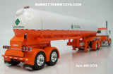 Item #60-2179 Orange White Black Outline Peterbilt 389 36-inch Flattop Sleeper with White Orange Tandem Axle Mississippi LPG Anhydrous Ammonia Tanker Trailer - 1/64 Scale – DCP by First Gear