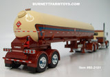 Item #60-2281 Tan Burnt Orange Blue Peterbilt 389 36-inch Flattop Sleeper with matching Tandem Axle Mississippi LPG Propane Tanker Trailer - 1/64 Scale – DCP by First Gear