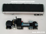 Item #60-2196 Black Peterbilt 379 48-inch Flattop Sleeper with White High Sided Black Tarp Silver Frame Tandem Axle Wilson 43-foot Pacesetter Hopper Bottom Grain Trailer - 1/64 Scale – DCP by First Gear