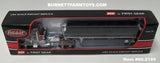 Item #60-2199 Burnt Orange Metallic Silver Black Outline Peterbilt 379 48-inch Flattop Sleeper with Black High Sided Black Tarp Silver Frame Tandem Axle Wilson 43-foot Pacesetter Hopper Bottom Grain Trailer - 1/64 Scale – DCP by First Gear