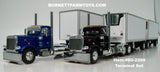 Item #60-2209 Blue and Black Peterbilt 379 Day Cabs with White Silver Trim Single Axle Wabash DuraPlate Van Carrier and Thermo King Refrigerated Pup Trailers with Two Dollies Terminal Set - 1/64 Scale – DCP by First Gear