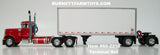 Item #60-2210 Red and White Peterbilt 379 Day Cabs with White Silver Trim Single Axle Wabash DuraPlate Van Carrier and Thermo King Refrigerated Pup Trailers with Two Dollies Terminal Set - 1/64 Scale – DCP by First Gear