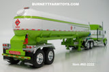 Item #60-2222 Lime White Kenworth W900L 86-inch Studio Sleeper with matching Tandem Axle Mississippi LPG Propane Tanker Trailer - 1/64 Scale - DCP by First Gear