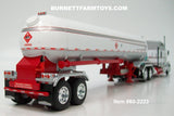 Item #60-2223 Silver White Red Kenworth W900L 86-inch Studio Sleeper with matching Tandem Axle Mississippi LPG Propane Tanker Trailer - 1/64 Scale - DCP by First Gear