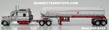 Item #60-2223 Silver White Red Kenworth W900L 86-inch Studio Sleeper with matching Tandem Axle Mississippi LPG Propane Tanker Trailer - 1/64 Scale - DCP by First Gear