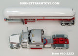 Item #60-2223 Silver White Red Kenworth W900L 86-inch Studio Sleeper with matching Tandem Axle Mississippi LPG Propane Tanker Trailer - 1/64 Scale - DCP by First Gear